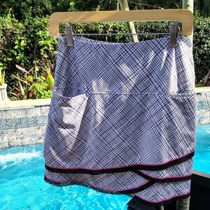 Lucky In Love Multi-tiered Black Grid 3 Pocket Tennis Skort Skirt Women's Size M